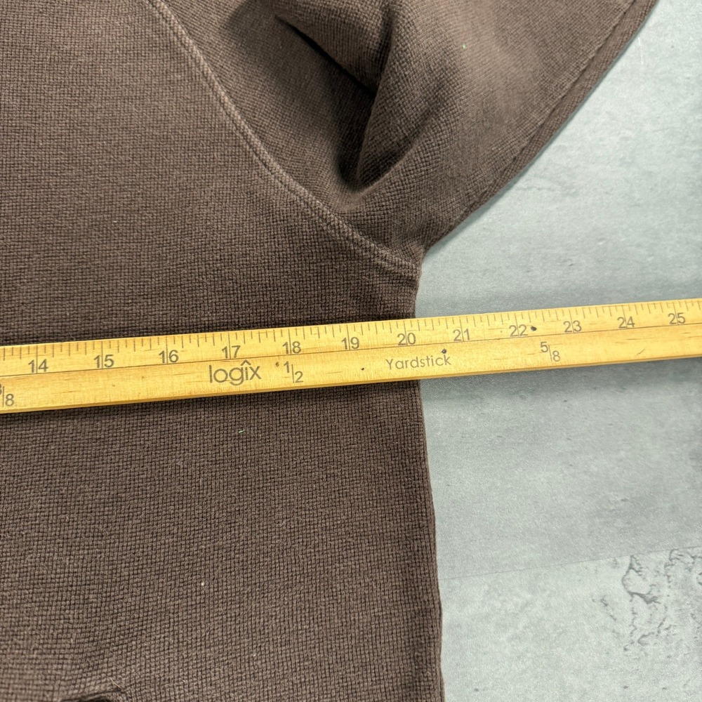 Carhartt 1/4 Zip Pullover Mens Medium Brown Waffle‎ Knit Workwear Sweater K346 - Picture 7 of 9